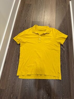 Billy reid Men's Yellow Polo Shirt Large